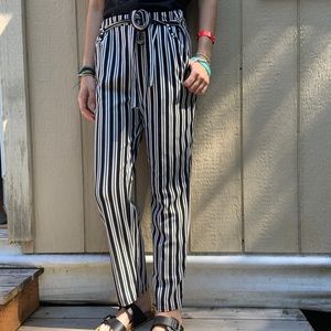 striped flowy pants